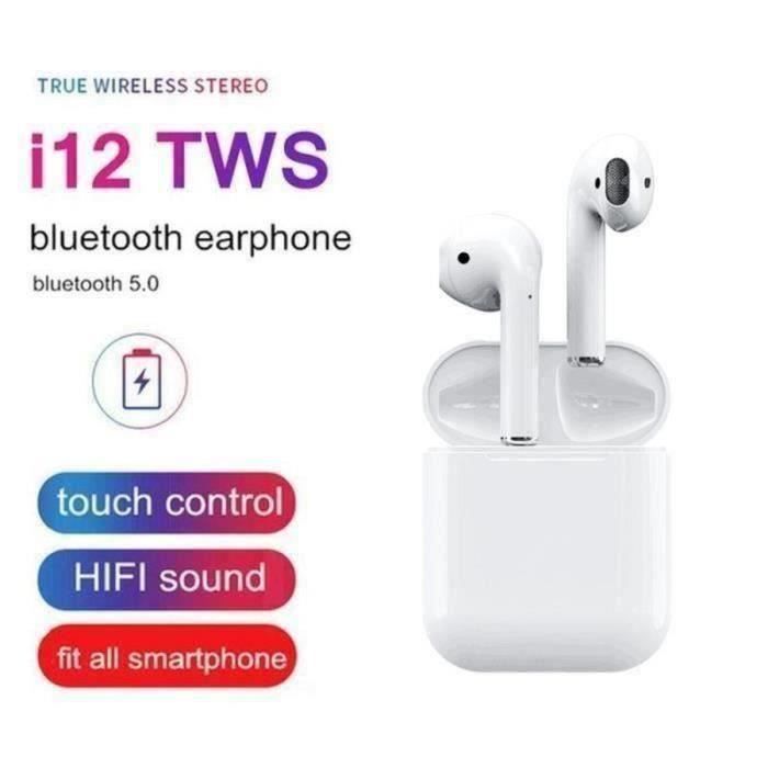 KYY i12 TWS Mini Bluetooth 5.0 Écouteurs Sport Sweatproof True Wireless Touch Écouteurs Appel binaural Écouteurs