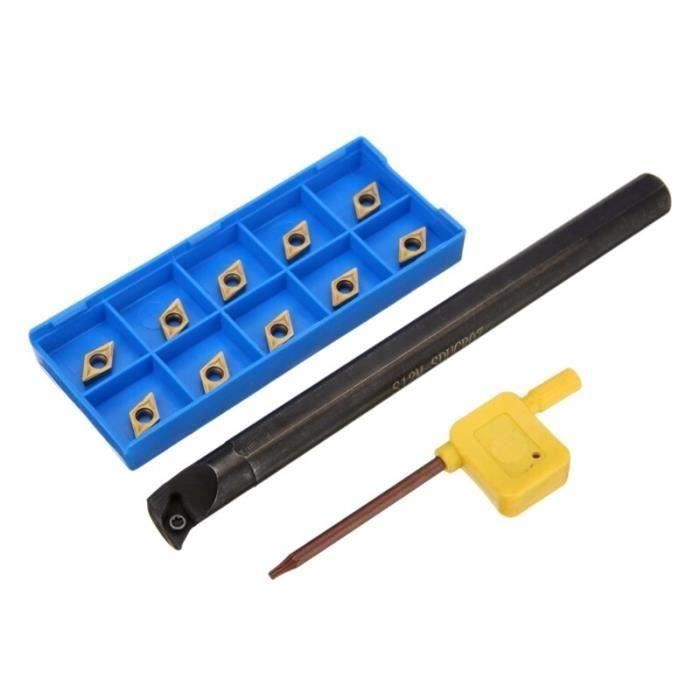 12 pièces Dcmt0702 plaquettes carbure + S12M-Sducr07 barre d 'alésage 150Mm avec clé pour tour à CNC