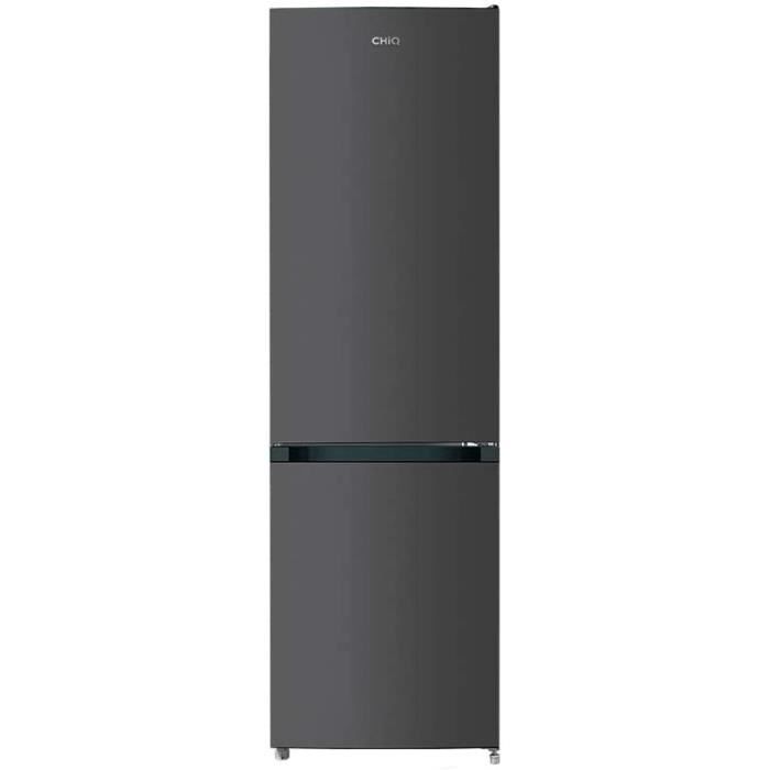 CHiQ Réfrigérateur congélateur bas FBM250NE4 250L (180 + 70) Froid ventilé, No Frost, Acier inoxydable, niveau sonore maximum 42 db,