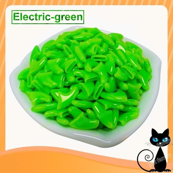 Protection des pattes,20 pièces doux chat ongles casquettes animaux patte griffes ongles toilettage - Type Electric Green-M