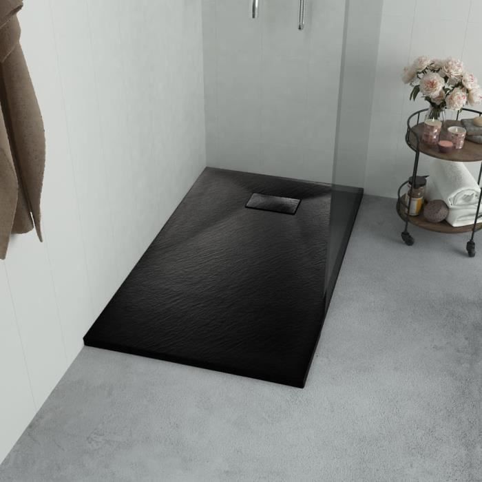 Bonne qualité - Bac de douche Receveur De Douche - SMC Noir 90 x 80 cm @2241 :