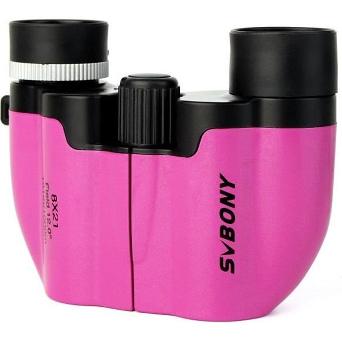 Svbony SV26 8x21mm Jumelles Enfants Binoculaire Prisme Multicouche Cadeau Jeu Éducatif pour Les Enfants (Rouge)