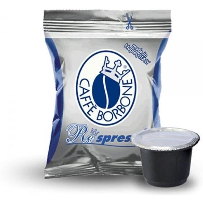 Caffè Borbone Capsules à café, compatibles avec les machines à café Nespresso - Mélange au choix : bleu, rouge, noir, or dek 400 ble
