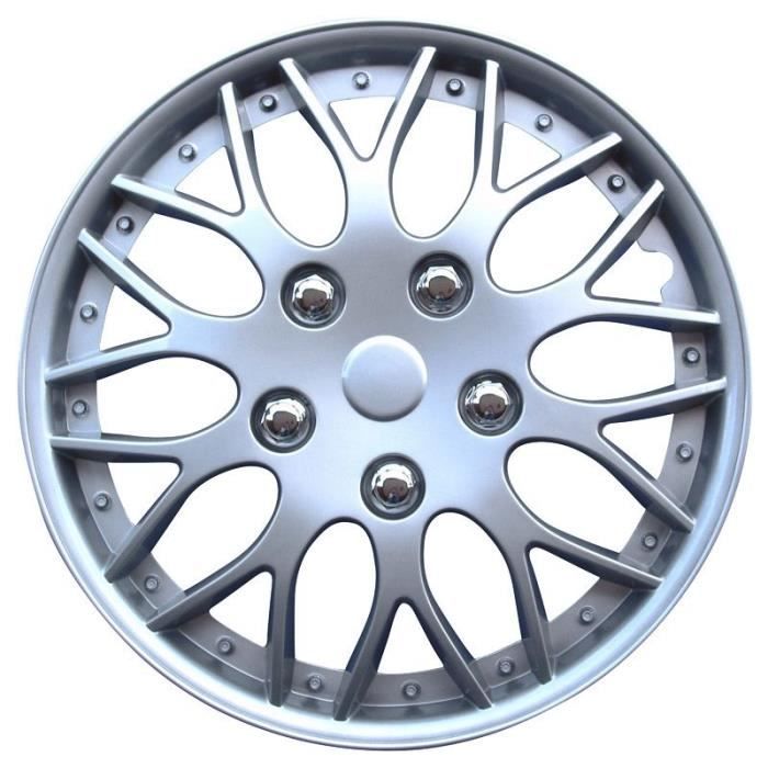 AutoStyle enjoliveurs Missouri 14 pouces ABS argent lot de 4