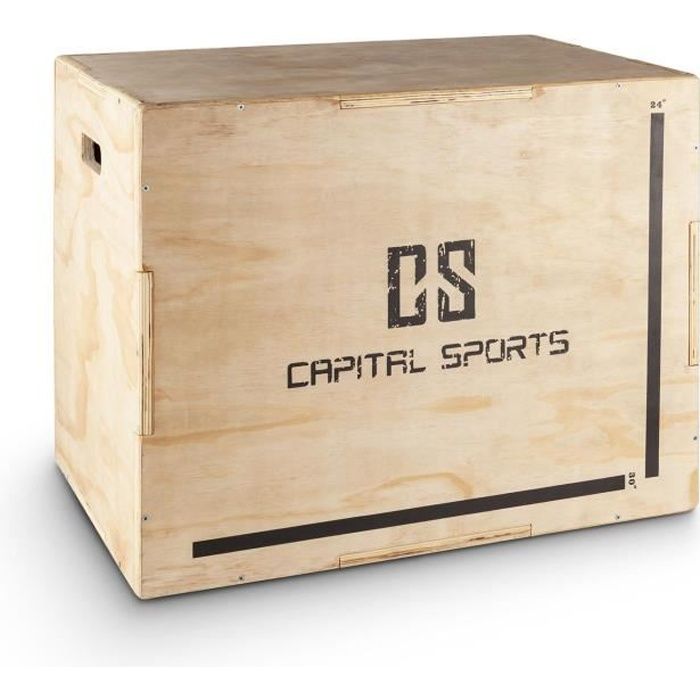 CAPITAL SPORTS Shineater - Plyo-Box / Jump Box 3 hauteurs 11 épaisseurs pour entrainement plyométrique (20\