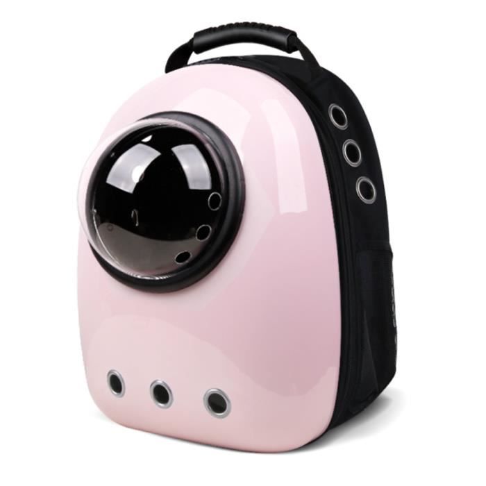 Sac à Dos de Transport pour Chat Sac Avec Poignée Transparent et Respirant -Rose