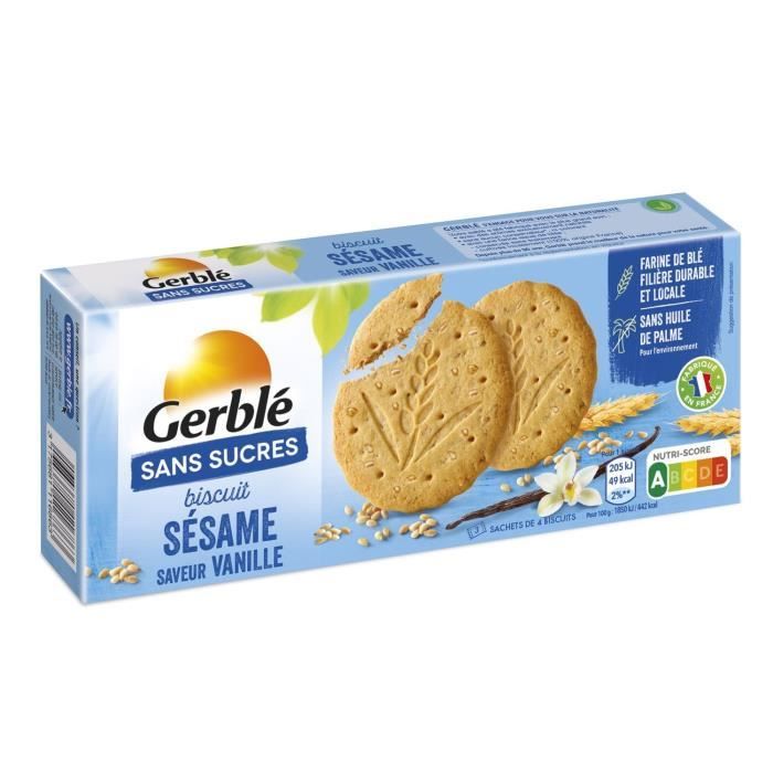 Gerblé Sans Sucres Biscuit Sésame Vanille 132g
