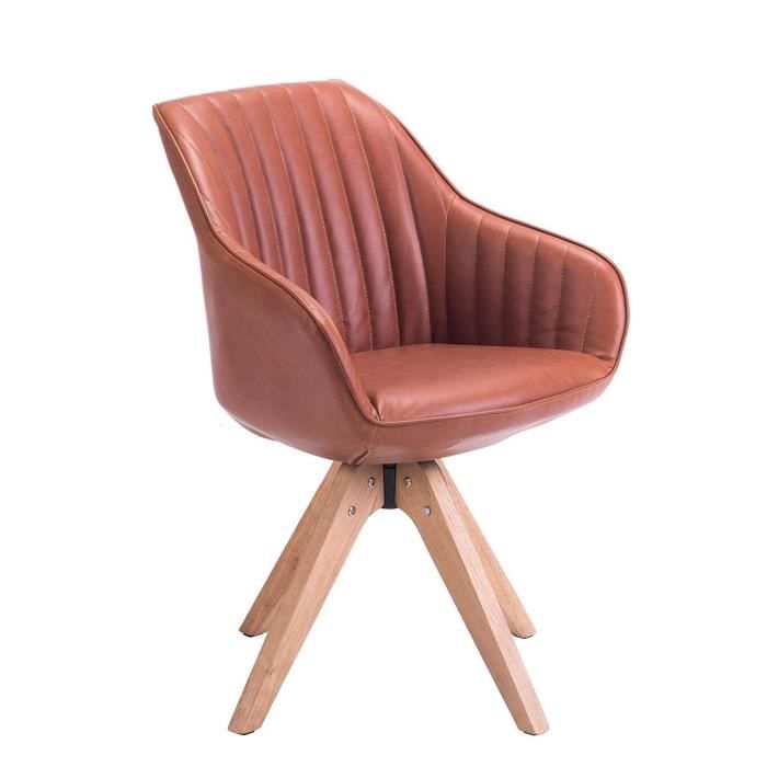 Kayelles DUNE Chaise Design scandinave pivotante (Havana)