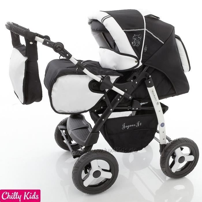 J1 Poussette combinée Set été 2 en 1 avec Couffin Poussette canne Accessoires Parasol 01 sel & poivre