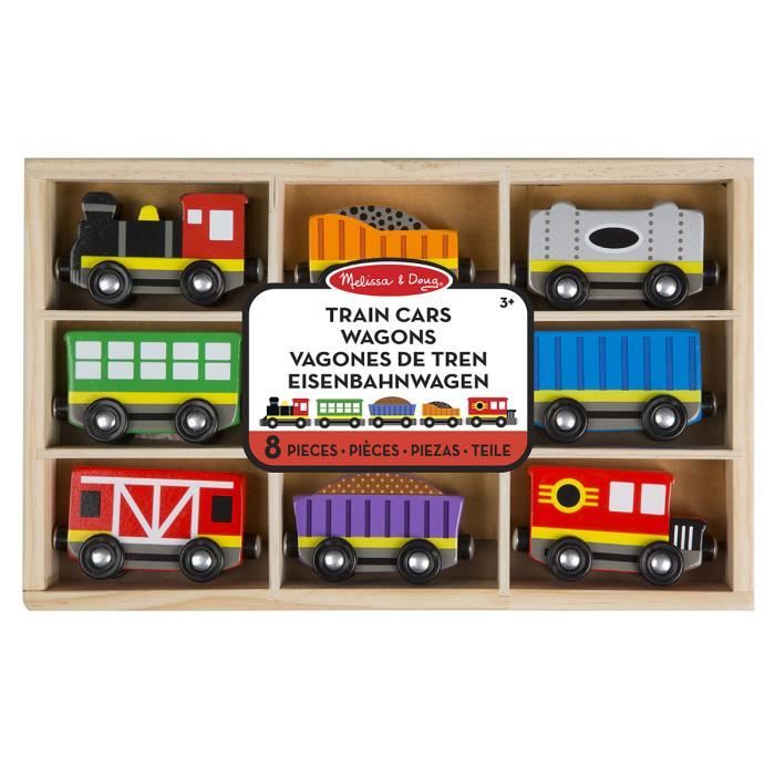 Wagons en Bois Multicolore
