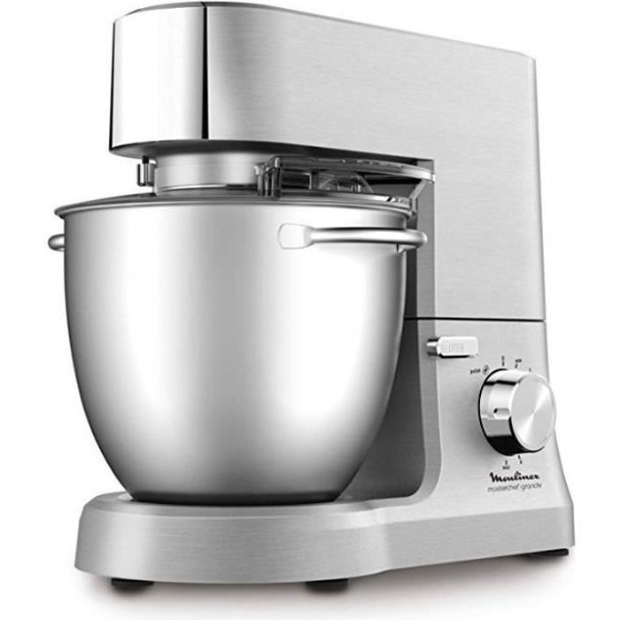 MOULINEX QA810D01 Masterchef Grande Robot pâtissier, Bol inox 6,7L, Revêtement font d'aluminium, 10 vitesses + Pulse, Kit pâtisserie