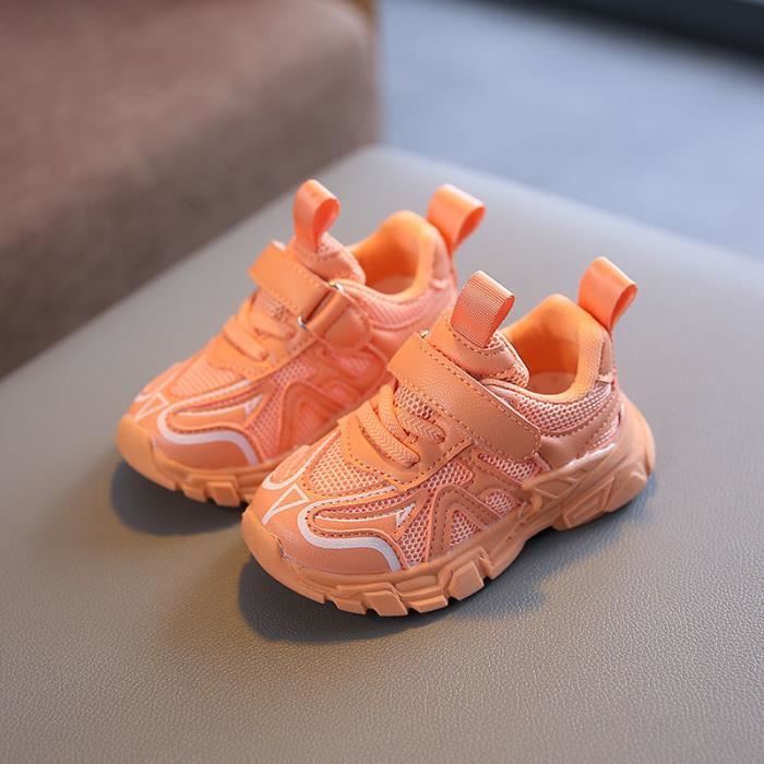 Baskets respirantes fluorescentes pour enfants, chaussures de course, de sport, de danse, de Jazz, vert, Orange, pour Garçonss et f