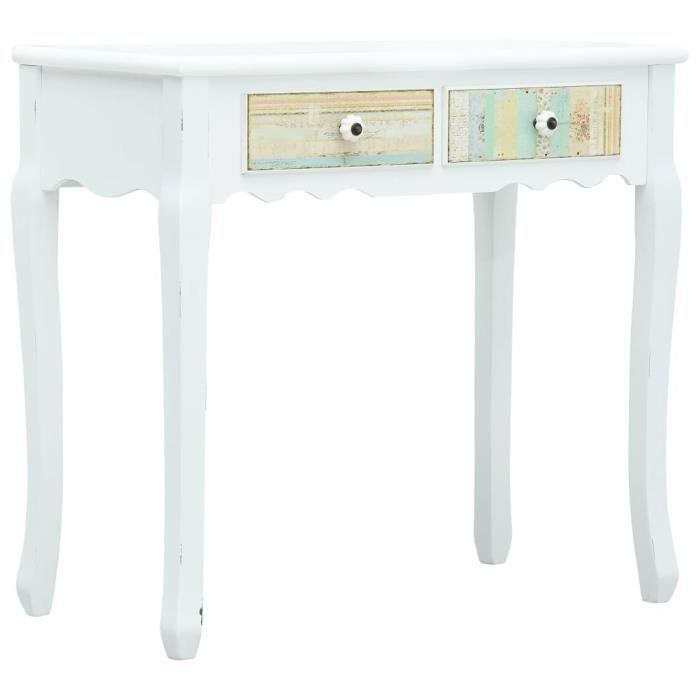 Table console extensible Table d’Appoint Table d'entrée contemporain Blanc 80x40x74 cm Bois