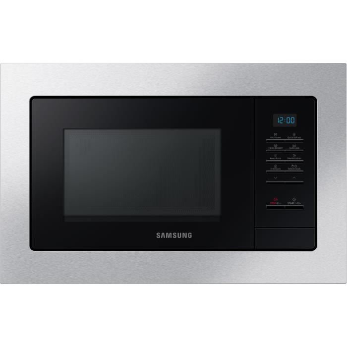 SAMSUNG MS20A7013AT Micro-ondes monofonction encastrable 20L -Plateau tournant 25,5cm- Quick Defrost - Cavité céramique émail - Inox