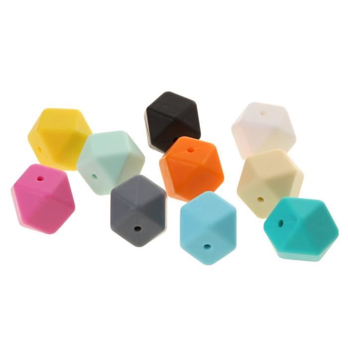 Bébé Perles Silicone de Dentition BabyTeether Polygonal Bricolage Collier Multicolore - Divers - Polygone