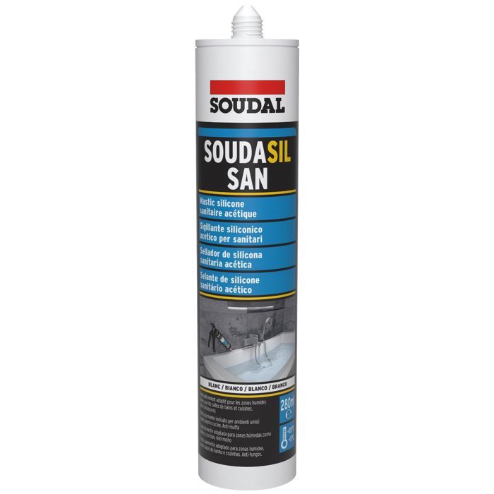 Cartouche silicone sanitaire Soudal blanc 280ml