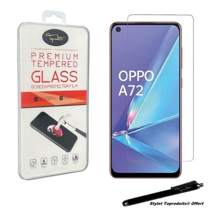 Verre trempé pour Oppo A72 Film de protection 2.5D avec Stylet Toproduits®