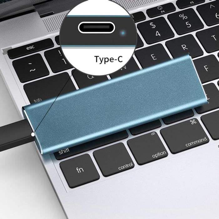 YOSOO disque dur mobile Gen1 NGFF Type-C Mobile SSD Hard Disk Disque dur portable à semi-conducteurs bleu (128 Go)