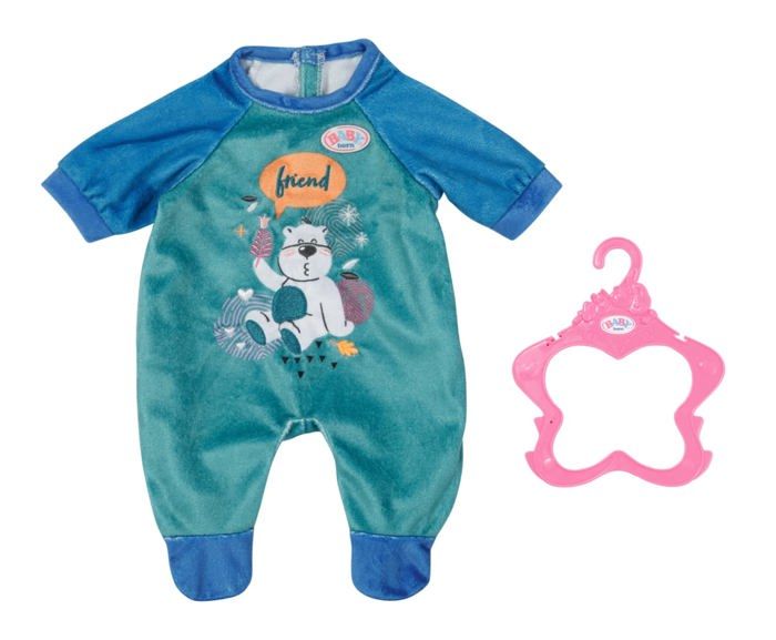 Combinaison - BABY BORN - Bleue - Motif ours - Avec cintre - Pour poupon 43cm