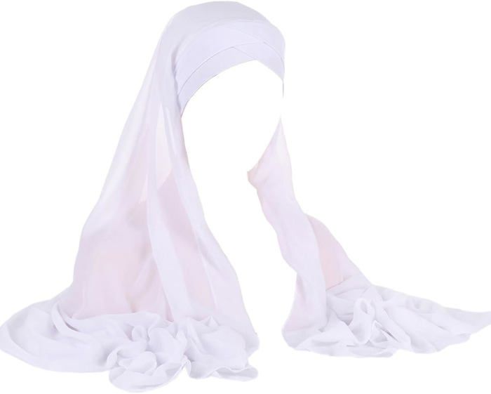 Écharpe Musulmane Hijab Pour Femme, Foulard Hijab À Enfiler Avec Bonnet