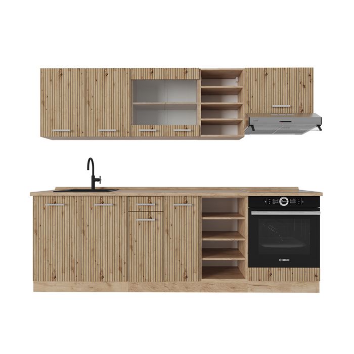 Vicco Cuisine R-Line, rouge brillant/blanc, 240cm sans PT | Leroy Merlin