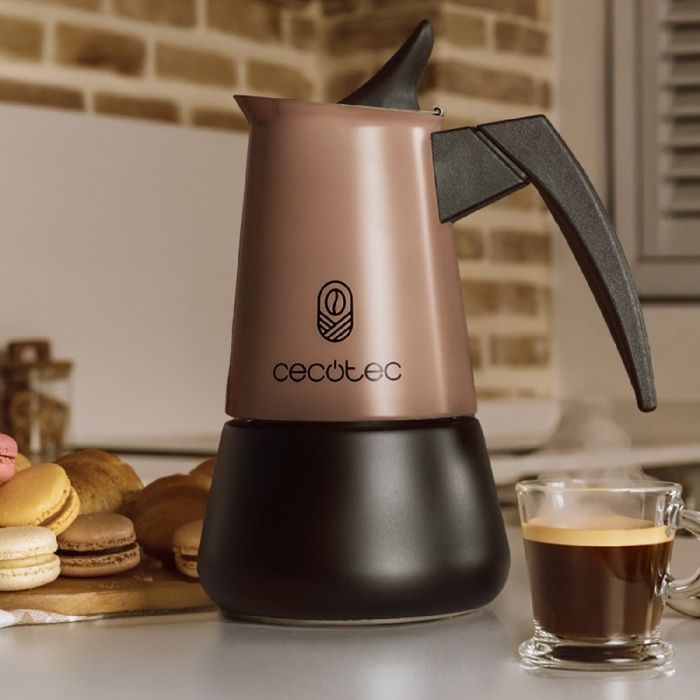 Cafetière italienne - CREATE - Piccolina 900 Bronze - Acier inoxydable - 10 tasses - Gaz/électrique/vitrocéramique