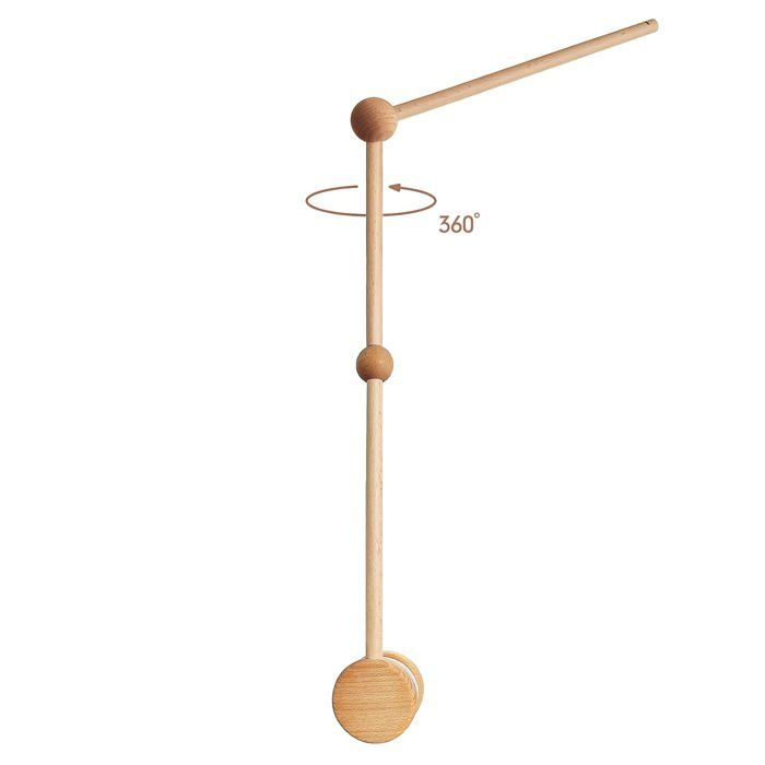 Support Mobile En Bois Rotatif 360° Pour Lit Bébé - Bras Mobile Avec Crochet Amovible