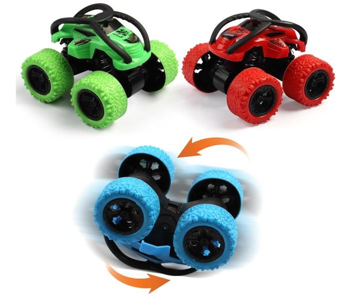 Lot de 4 Monster Truck Voiture Jouet Monster Truck pour Enfants de 3 à 10 Ans, Grandes Roues en Caoutchouc 4x4 Power Véhicules à inertie, 360° Stunt- Rotation, Jeux de Voitures de Course