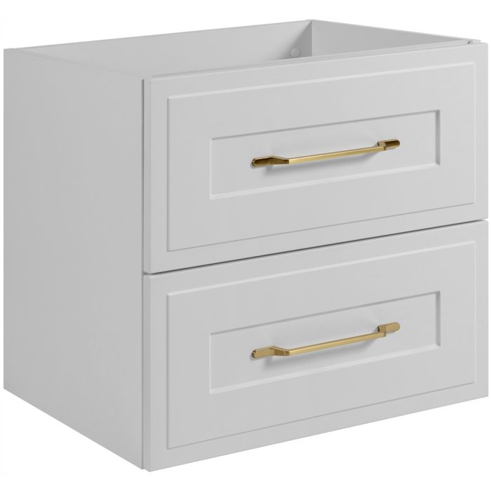 Meuble sous Lavabo 60 cm CLASSIC - Style classique et élégant - avec 2 tiroirs - Blanc - 60 x 57 x 46 cm