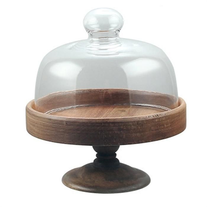 Pasabahce Assiette de service sur pied et dôme – Élégante assiette de service avec couvercle et support, présentoir à gâteaux pour fêtes d' anniversaire, assiette à gâteaux et pâtisseries, assiette à