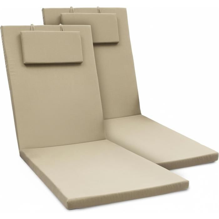 Set de 2 chaises longues de jardin Coussin pour chaise longue Loft RL 200x60x5cm Naturel
