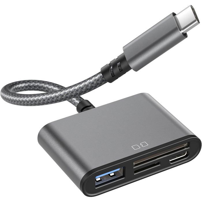 Lecteur De Carte SD/Micro SD USB-C - Adaptateur Pour IPhone 15, IPad, MacBook, Android (Plug And Play) - 7