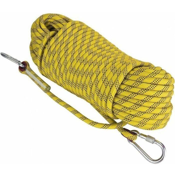 Corde En Polyester Double Tresse 1,9 Cm X 30,5 M – Haute Résistance – Couleur Blanc/rouge – Pour Arboriste, Camping, Balançoire