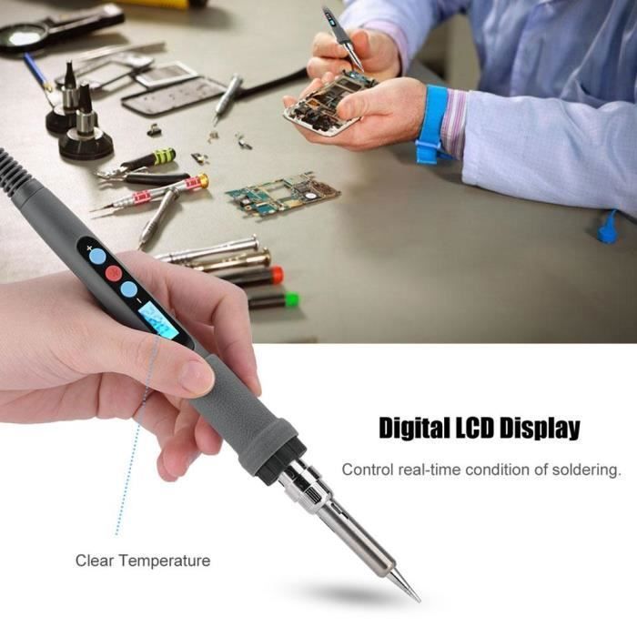 Miniware Ts21 330-450°C Kit Fer à Souder Sans Fil Treedix - - Charge USB - 3 Embouts Température Réglable Fer A Souder Sans Fil