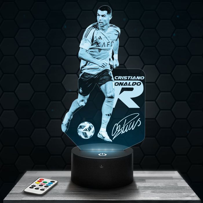Lampe 3d _ Cristiano Ronaldo Al Nassr - Accessoire Figurine Cadeau Cristiano Ronaldo - Veilleuse Led Tactile TOP