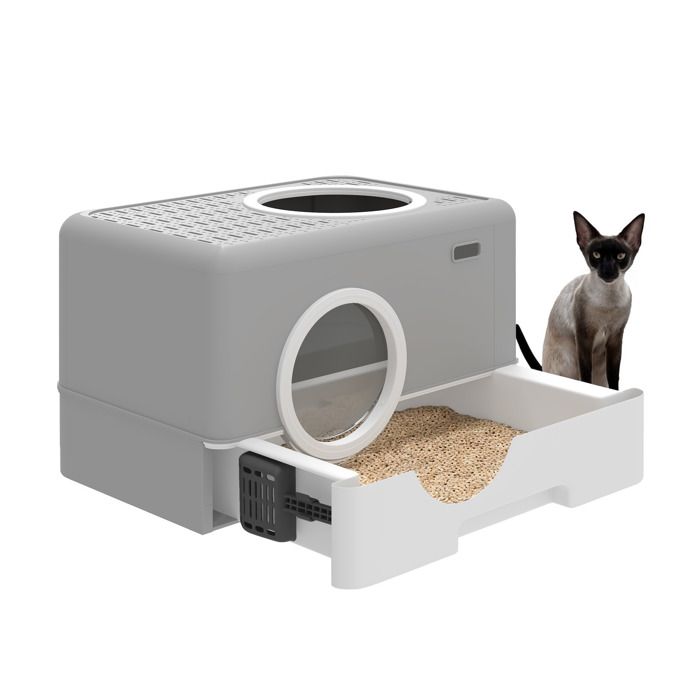 Comparer les prix de Grand bac à litière fermé YITAHOME toilettes pour chats anti-éclaboussures avec couvercle.