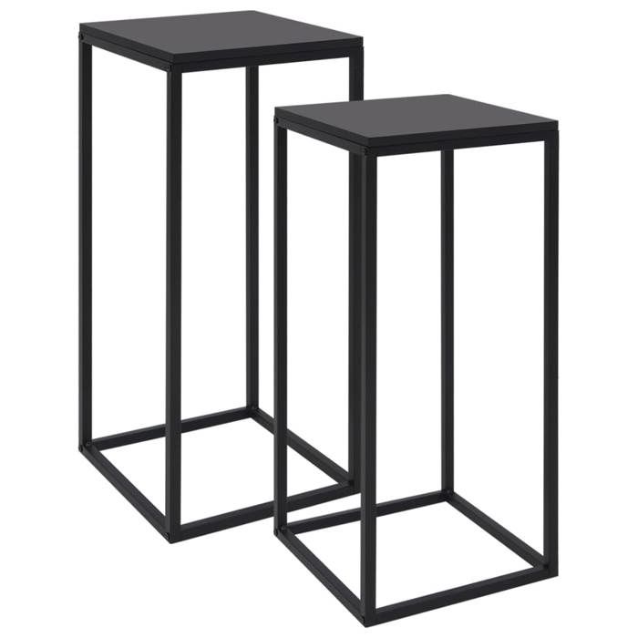 JILLS - Tables dappoint - VIDAXL - Lot de 2 - Noir Acier OCT87283016