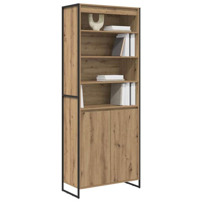 Armoires hautes en bois dingénierie - vidaXL - Chêne artisan - 79x36x200 cm - 2 pièces - Porte incluse