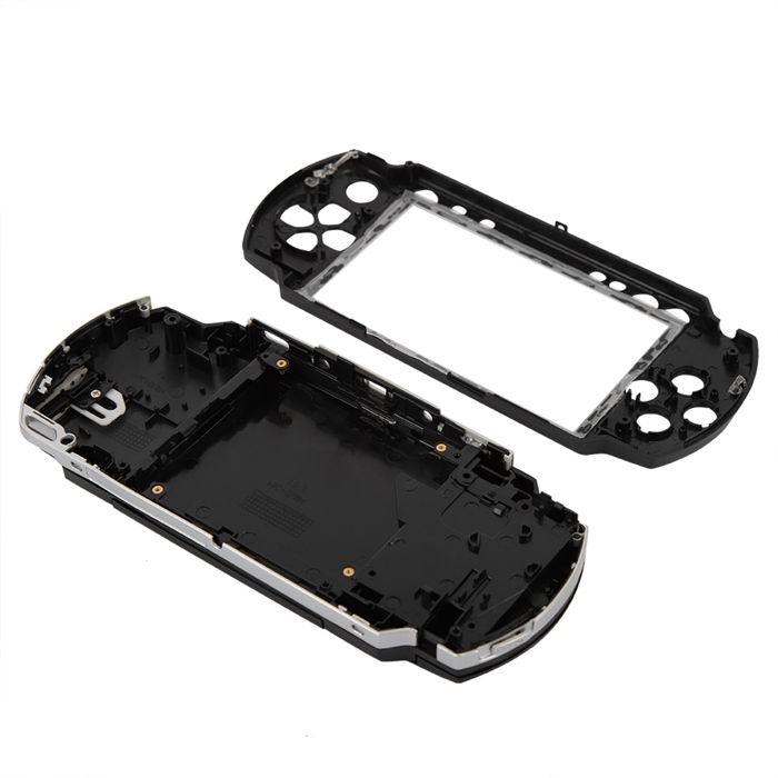 SHI- Pour la coque de jeu PSP1000 Ensemble de boîtiers de coque en couverture de couvercle avec kit de video accessoire Noir