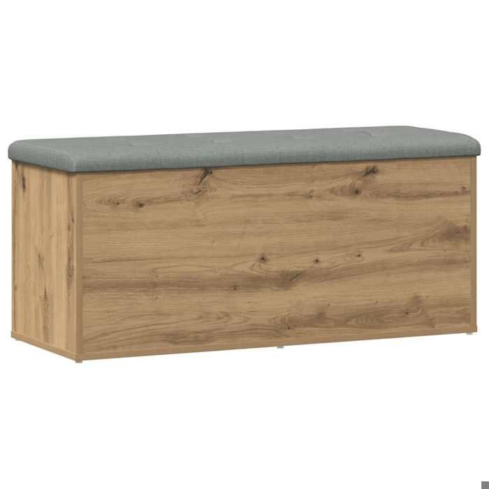 Black Friday Banc long de rangement - JILL - Meuble dentrée - Chêne artisanal 102x42x45 cm - Bois dingénierie BB708