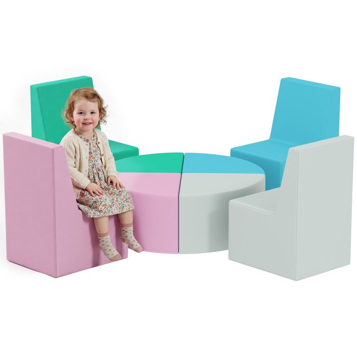 Parcours motricité bébé - AIYAPLAY - 8 pièces - design table chaises - mousse EPE et housse en PU - 150x150x50cm - multicolore