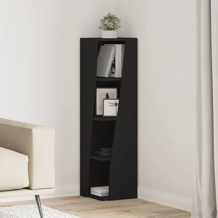 Seasonal SaleMeuble dangle 1PC - SWEETY - Support/Cabinet rangement - Dessus robuste - Noir 27 5x27x102cm - bois dingénierie 97