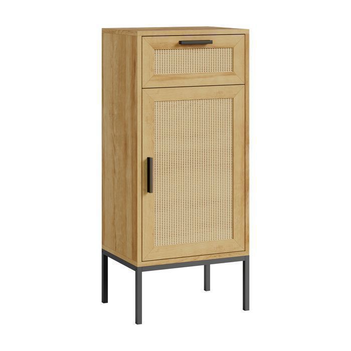 Armoire de salle de bain Marhasa 92 x 40 x 30 cm effet chêne / noir