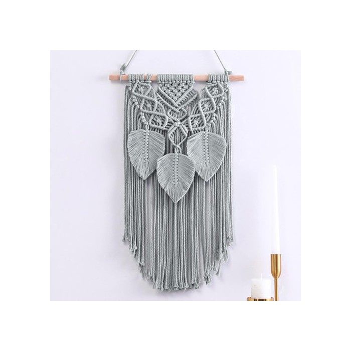 Tenture murale bohème - Macramé fait main - Design psychédélique - Motifs champignons et lune - Polyester doux et léger
