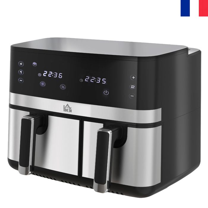 NOUVEAU Friteuse à air sans huile Air Fryer double compartiment 85 L 2700 W - 8 programmes température réglable minuterie - Inkbird