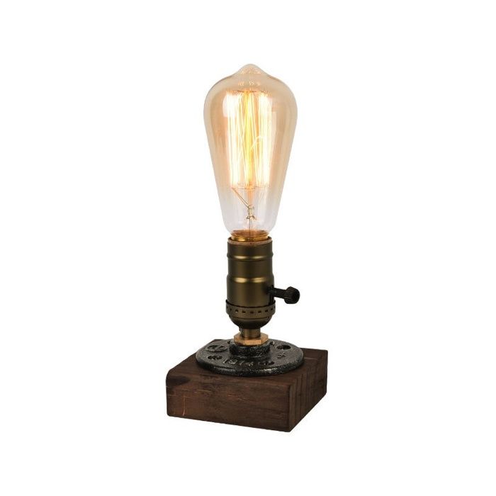 Pied de lampe de table style industriel rétro (compatible E26) — Lampe dappoint pour chevet idéale pour chambres cafés et bars.