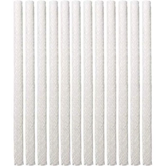 12 mèches à huile pour torches Tiki en fibre de verre pour usage extérieur. Mèche de rechange en fibre de verre pour torche T