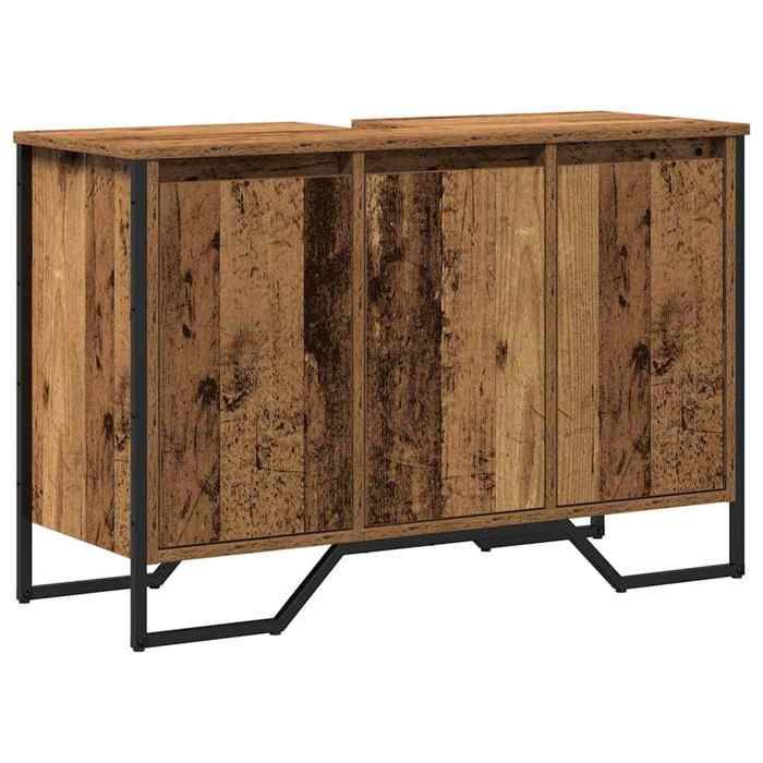 Meuble sous évier - vidaXL - bois dingénierie - bois ancien - avec porte 497khs85q