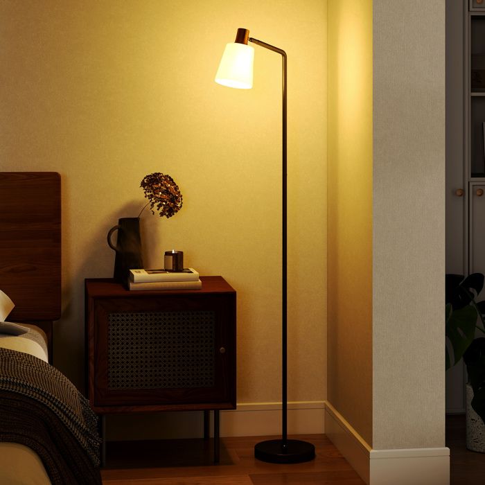 Lampadaire LED - Salon orientable - Tête pivotante 350° - Tricolore 3000/4000/6500K - Noir