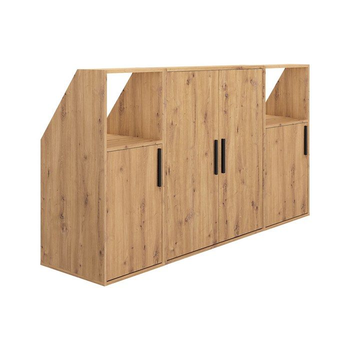 Meuble sous pente 6 portes et 2 niches - Coloris : Naturel - ADEZIO Meuble sous pente 6 portes et 2 niches - Coloris : Naturel - ADEZIO